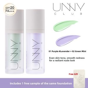 Unny Club Womens Beauty Primer Cream 2-In-1 Sun Protection Moisturizing Brightening Foundation Makeup Base Concealer