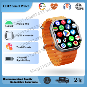 Smartwatch CD12 Touch Encoder Smartwatch 2.26 inch Amoled Smart Watch 190° Rotary Camera GPS WIFI Google Play Store Global Call