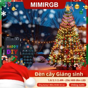 Đèn Giáng Sinh Thông Minh 1.8/2.1M Với Điều Khiển Bằng Ứng Dụng & Đèn LED 400 Màu RGB Đổi Màu Cho Trang Trí Ngày Lễ