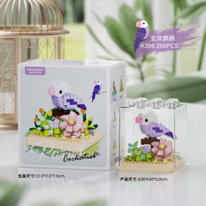 K394-K399 Parrot Nectar Micro-particle Assembly Building Blocks Childrens Educational Toy Simulated Bird Model Ornaments