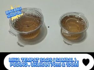 [isi 25 PCS] Mika Cup Sauce 70ml & 100ml PET / Cup tempat [wadah] Saos [sambal] Puding Jelly