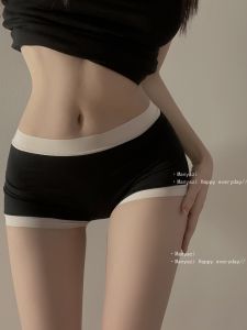 3 Pack Seamless Boxers Women Pure Cotton Antibacterial Crotch Mid Waist Fashion Tape Breathable Safety Pants Women Boxer Shorts