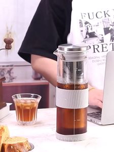 Bình Ủ Lạnh Cà Phê Cold Brew Cafe 800ML Thủy Tinh Borosilicate Chịu Nhiệt Lõi Lọc Inox 304 Silicone Chống Trơn