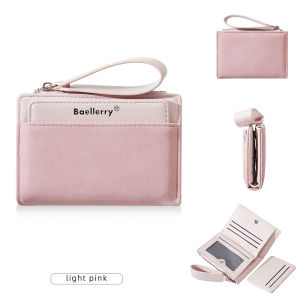 Baellerry | New Big Capacity Women Wallets Short Card Holder Female Purse Zipper Coin Pocket Photo Holder Simple Money Clips for Girls