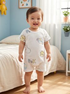 JIAOJIAOBAOBEI | Breathable Cotton Baby Onesie For Summer 0-6 Months
