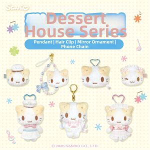 Sanrio | Cute Dessert House Cloud Cat Hair Clip Mirror Phone Charm