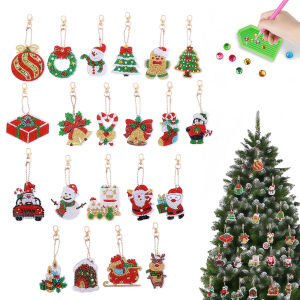 Bộ Tranh Kim Cương 21 Mảnh Móc Khóa Acrylic Bộ Sưu Tập Giáng Sinh Đồ Trang Trí Ba Lô Gia Đình Phong Cách Hiện Đại Thiết Kế Hoạt Hình