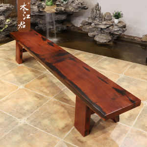 Mujiangjun Old Ship Wood Long Stool Long Bench Solid Wood Chinese Style Bar Chair Antique Log Outdoor Shoe Changing Stool Household