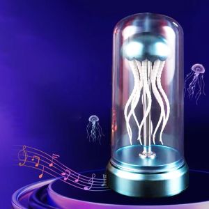 Đèn sứa đèn chiếu sáng sứa có thể sạc qua USB đèn Dung Nham sứa với 7 màu thay đổi và chế độ âm nhạc đầu giường đèn sứa creactive quà sinh nhật cho trẻ em Giáng sinh