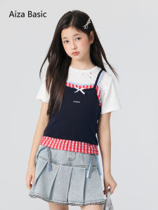 Aiza basic | Layered Style Stars Decoration Girls Top