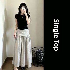 LIRUSHAN | Complete OOTD Black Short-Sleeve Maxi Dress 2026 New Design