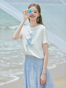 XIANGYING | Gradient Ombre Womens Short Sleeve T-shirt