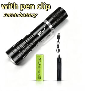 IPX8 Professional Diving Flashlight Zoomable Underwater Torch 800M Diving Depth Rechargeable Lamp for Scuba Diving Snorkeling