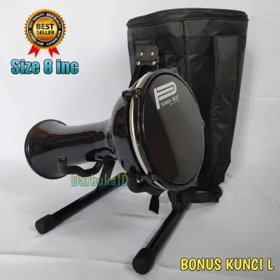 Darbuka dumbuk calti 8 inchi hitam dalam biru Bonus kunci L