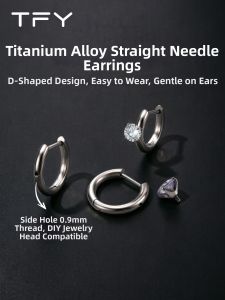 TFY | Titanium Alloy D-shaped Straight Pin Spiral Earrings