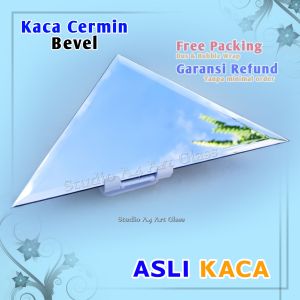 Kaca Cermin bevel Uk 20 x 20 cm tebal 3 Mili bevel 1 cm kaca cermin bevel kaca tempel kaca moulding cermin estetik cermin tempel