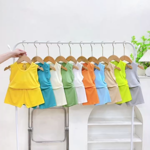 Set 4 bộ ba lỗ thun lạnh mềm mát kiểu trơn đơn giản mặc nhà mặc đi học đi chơi