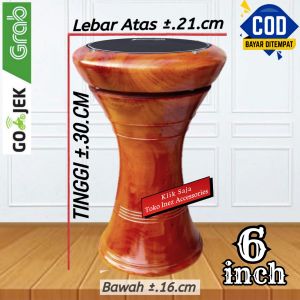 Dumbuk Anak Darbuka Kayu 6 inc Natural Power Beat Hitam