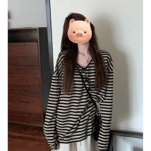 HUOLISI | Lightweight Casual Stripe Long Sleeve T-Shirt Thin