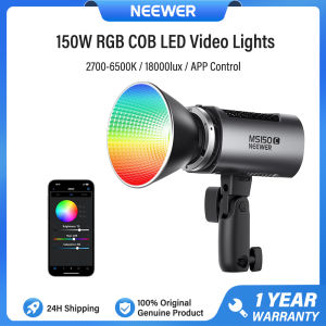 NEEWER 150W RGB COB LED Video Light ไฟวิดีโอ พร้อมการควบคุมผ่านแอป 2700K-6500K 18000 ลักซ์/1 ม. CRI97+/TLCI98+ เอฟเฟกต์ 17 แบบ MS150C