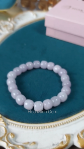 Vòng tay lu thống đá Mã Não màu tím phớt size hạt 10 li hạt vuông bo tròn phong cách thời trang hiện đại | Hoa Minh Gem