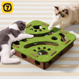 7o | Interactive Puzzle Cat Toy with Digging Mat and Bell Ball
