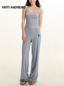 Knitted Loose Wide-leg Lightweight Breathable Summer Casual Pants