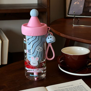 Cute Portable Tritan Straw Cup Separate Tea Water Pregnant Women Cup Summer High Value Visual Girl Cartoon Style Beverage Cup