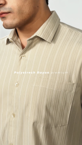 Casella Baju Kemeja Pria Lengan Pendek Strech Wesley Stripe Design