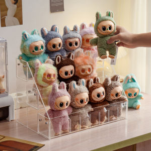 Labubu Display Stand Toy Doll Organizer Step Storage Rack Trendy Plaything Labubu Arrangement Shelf Triangle Shape Plastic