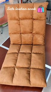 Sofa Anak Mini Kursi Lipat Lesehan Sandaran Minimalis Busa Tebal Bahan Kain Bludru High Quality S1B1