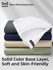 Miiow | Mens V-neck Long Sleeve Base Shirt Modal Cotton Lyocell Inner Wear Top Spring Autumn New Arrival Cat Person T-shirt