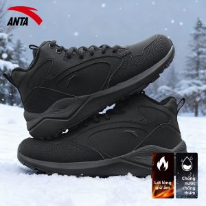 ANTA | Giày Nam Cao Cổ Chống Thấm Nước Màu Đen Cho Mùa Thu