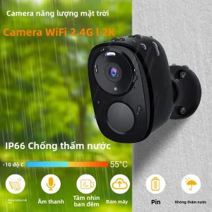 Camera An Ninh Năng Lượng Mặt Trời 5MP Không Dây 2.4G WiFi Ngoài Trời Tầm Nhìn Ban Đêm Màu Sắc Sử Dụng Pin Tích Hợp Cảm Biến Chuyển Động PIR Chống Nước IP66 Đàm Thoại 2 Chiều
