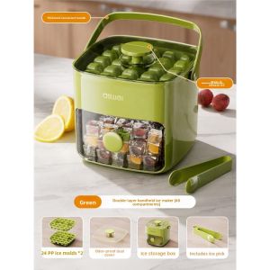 MONLEYTA | German Large Capacity Ice Cube Mold Pressed Ice Tray Food Grade Home Use Ice Block Box Self-Made Ice Maker Storage Ice Box