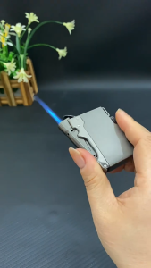 Focus small steel cannon metal gas lighter windproof straight lighter