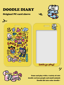 Graffiti Diary Card Cover Student Meal Card Campus Bus Subway Access Control Card Certificate Protective Cover Name Tag Hard Case Stylish