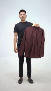 BROGUY Kemeja Koko Pria Dewasa Lengan Panjang Barra