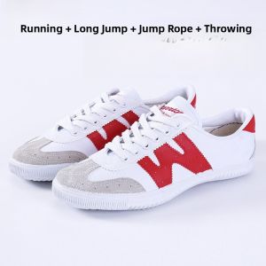 Warrior Mid-term Exam Sports Shoes Mens Athletic Training Shoes Womens Standing Jump Far Running Sports Shoes Student School Shoes