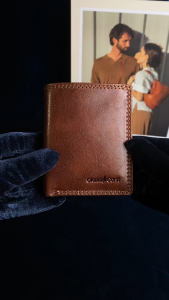 Ví Đứng Gập Đôi Bằng Da Thật Màu Nâu Đậm - Gianni Conti - Sản Xuất Thủ Công Tại Italy_917387-28