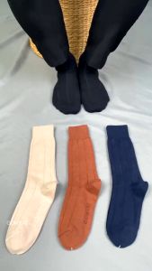 Combo 4 đôi tất nam cao cổ GOMTAT mẫu gân chìm màu đen chất liệu cotton thoáng mát êm chân - GOM-MIX09-CB4