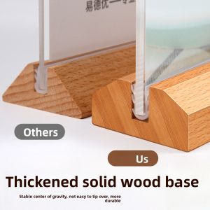 MINGZHUO | Display Sign Acrystal Wooden Transparent Table Card