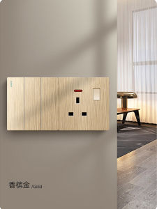 Ổ Cắm Điện Đa Chức Năng USB Hong Kong Macau 13A Ổ Cắm Anh Phong Cách Vàng Mạ Cát Công Tắc Điều Hòa Không Khí