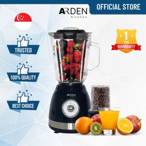 [Fast Delivery] Arden 1.5L Glass Jar Table Blender w Grinder (BJY69) Smoothies with 6-blade removable Stainless Steel