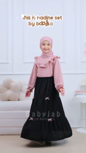 Babyjab Baju Anak Setelan Rok Coquette Oneset Nadine Free Hijab 2-12 Tahun