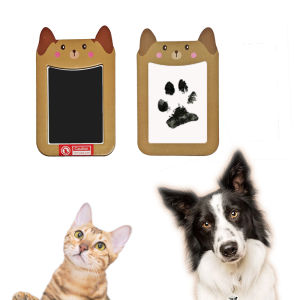 Inkless Paw Print Kit Impression Kit for Dogs Cats Footprint Keepsake Pet Clean-Touch Ink Pad Black Ink Pad for Cats or Dogs