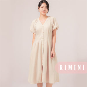 RIMINI - Dress Cewek Remaja Berlengan Pendek Puff Vneck XS-XL - Nathania Dress 85831