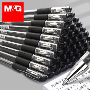 M&G Gel Pen 0.5 mm fine tip soft rubber grip refillable student office signature pen black blue red stationery