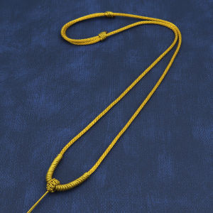 Gold Necklace Rope Classy Jade Gold Pendant Rope Mens and Womens Pendants Lanyard Handmade Adjustable Braiding String