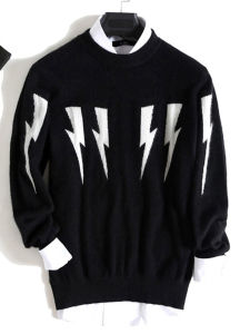 Cashmere Sweater Mens 100 Pure Cashmere Autumn and Winter round Neck Pullover K-style Loose Jacquard Knitting Woolen Sweater Sweater Mens Fashion